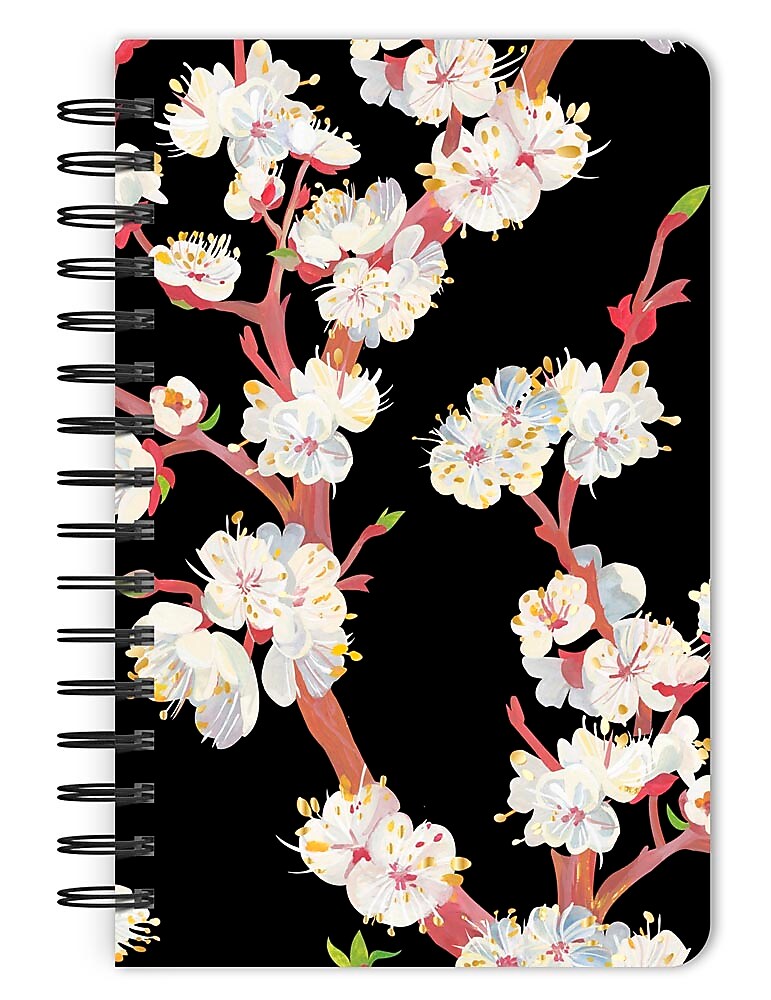 BrownTrout Black Floral Hardcover Journal, 5.25" x 8.25", Multicolored, 192 Pages (9798330707010)