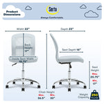 Serta Essentials Armless Ergonomic Bonded Leather/Mesh Swivel Task Chair, Blue (48740D)