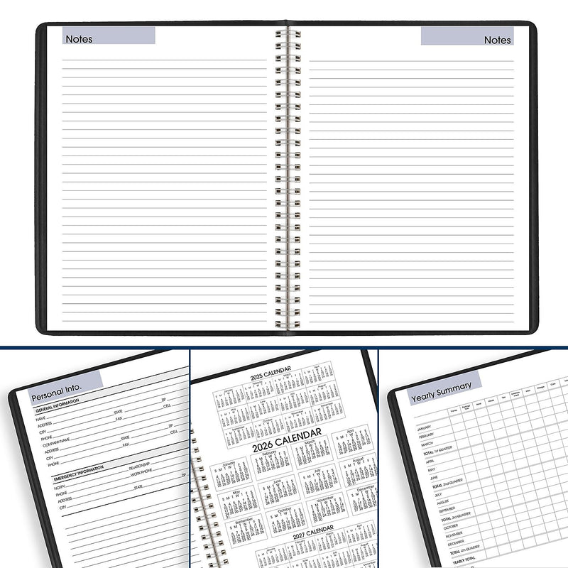 2026 AT-A-GLANCE DayMinder Executive 7" x 8.75" Weekly & Monthly Planner, Faux Leather Cover, Black (G546-00-26)