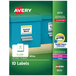 Avery Sure Feed Laser/Inkjet ID Labels, 2" x 2-5/8", White, 225 Labels/Pack (6572)
