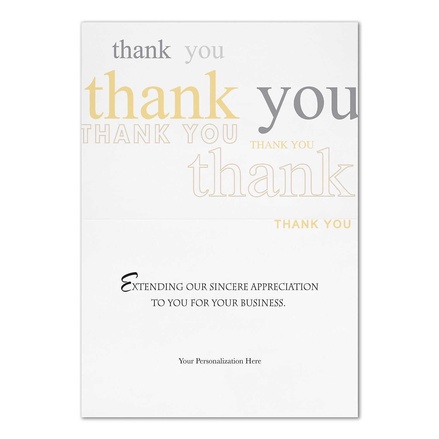 "Many Thanks" Card w/ White Unlined Envelope, 100/BX