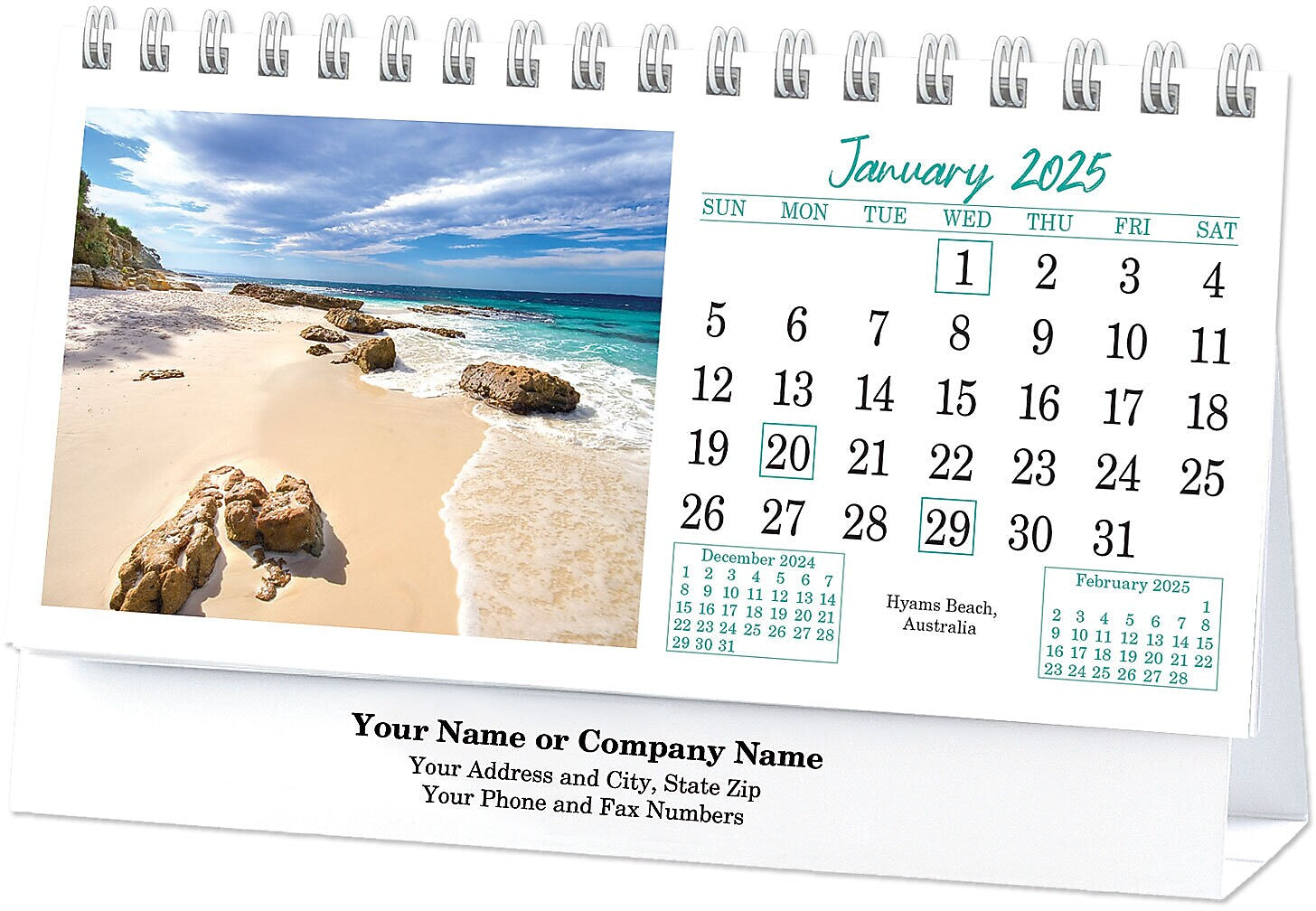 2025 Beaches Desk Calendar, Qty 100