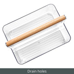 mDesign 2-Compartment Plastic Desk Organizer, Clear/Natural (25717RW)