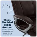 Serta Fairbanks Ergonomic Bonded Leather Executive Big & Tall Chair, 350 lb. Capacity, Chestnut (43675A)