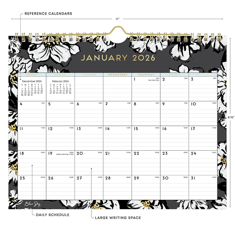 2026 Blue Sky Baccara 11" x 8.75" Monthly Desk Calendar (116052-26)