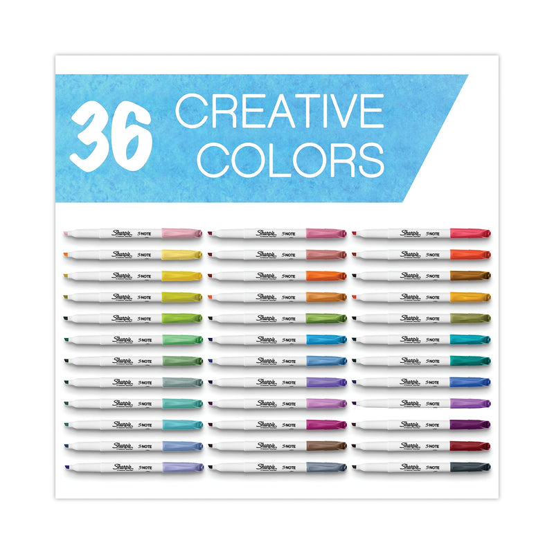 Sharpie S-Note Stick Highlighter, Chisel Tip, Assorted, 36/Pack  (SAN2148154)