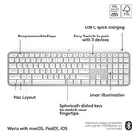 Logitech MX Keys S Wireless Keyboard, Pale Gray (920-011622)