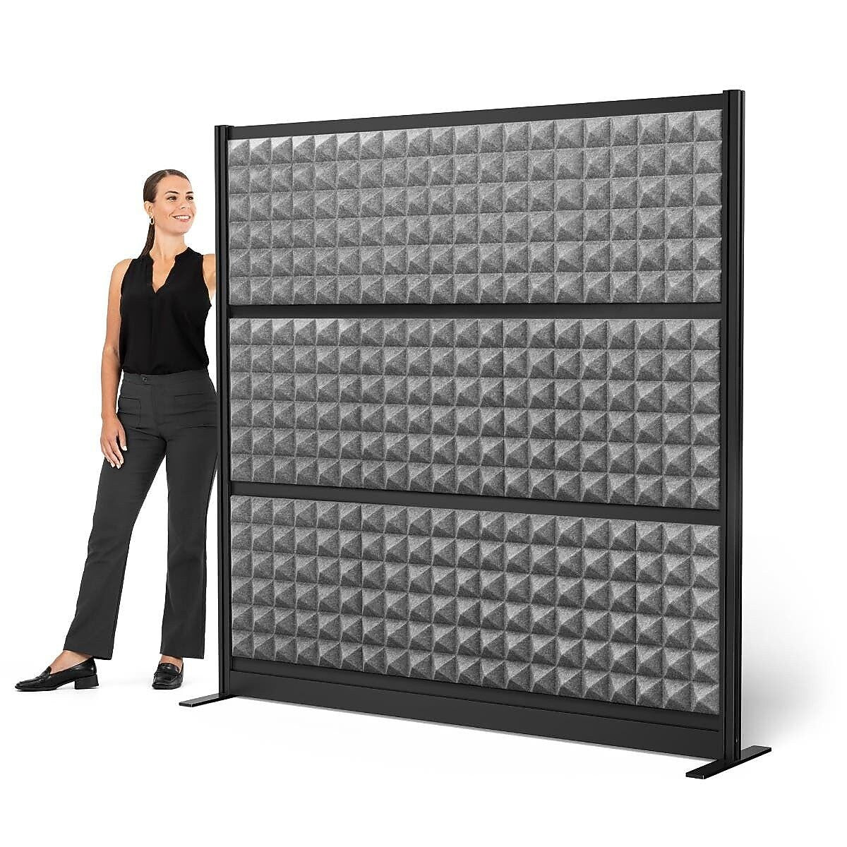 Luxor Studio Modular Wall Room Divider System Acoustic Panel, 70" H x 70" W, Freestanding, Gray, PET (PPWL002)