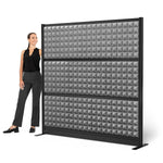 Luxor Studio Modular Wall Room Divider System Acoustic Panel, 70" H x 70" W, Freestanding, Gray, PET (PPWL002)