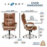 La-Z-Boy Jenkins Bonded Leather Swivel Executive Big & Tall Chair, Brown (60075-CAM)