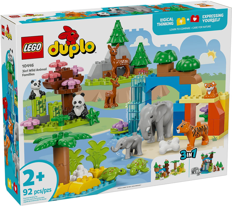 LEGO DUPLO Town 3in1 Wild Animal Families, 92 Pieces (10446)