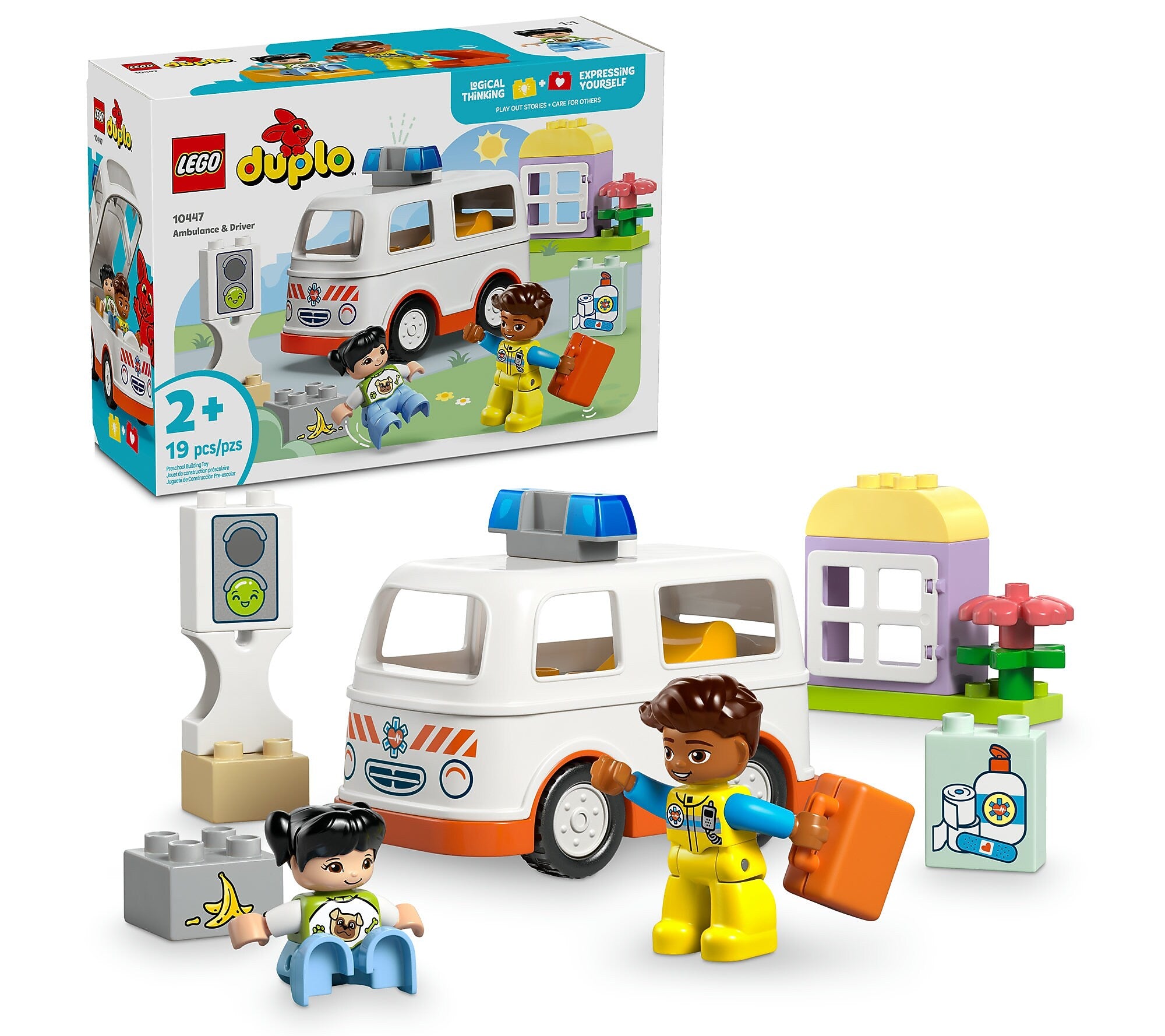 LEGO DUPLO Town Ambulance & Driver, 19 Pieces (10447)