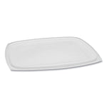 Pactiv Evergreen Deli Container Lid, Flat Lid For 3-Compartment 48/64 oz Containers, 9 x 7.38 x 0.19, Clear, Plastic, 220/Carton