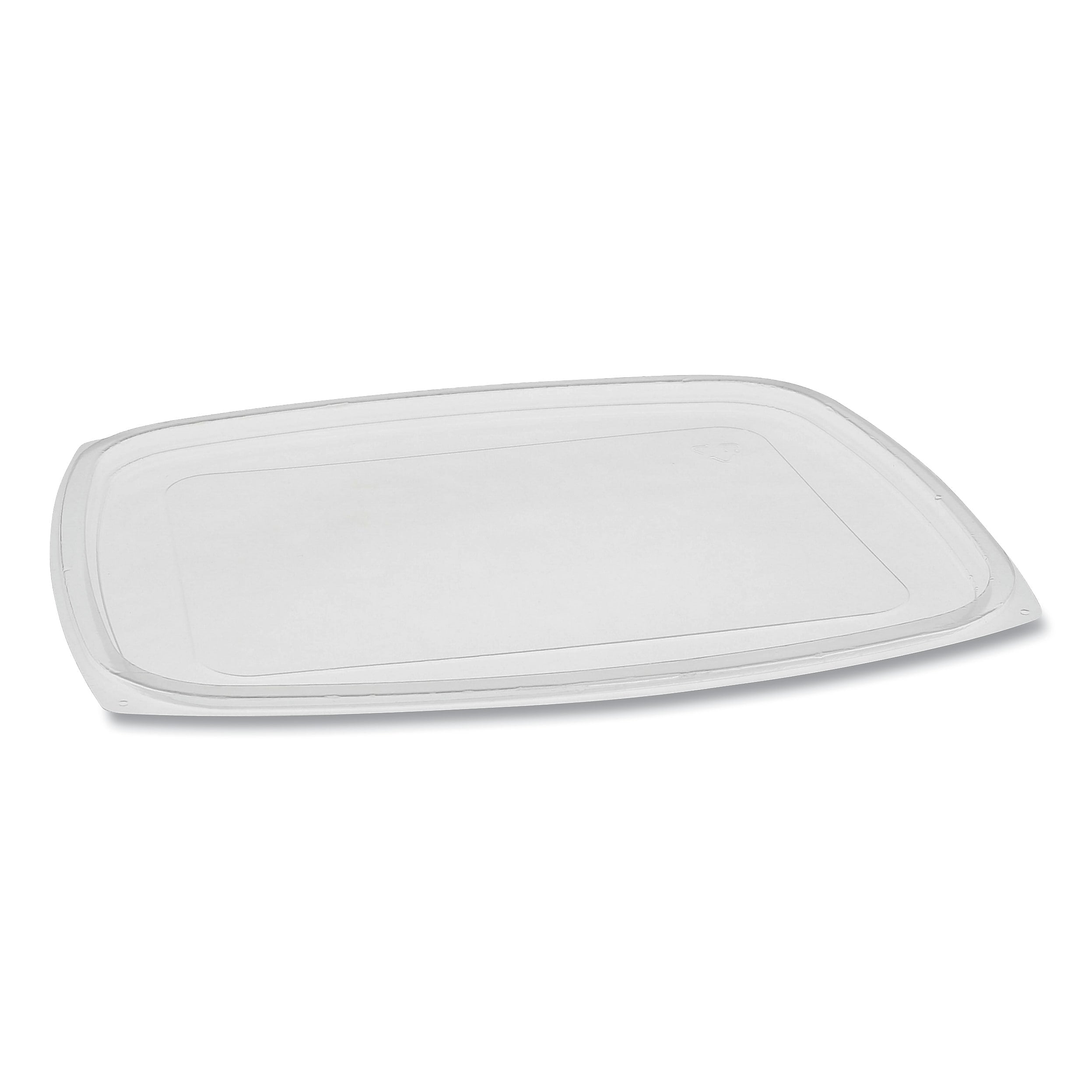 Pactiv Evergreen Deli Container Lid, Flat Lid For 3-Compartment 48/64 oz Containers, 9 x 7.38 x 0.19, Clear, Plastic, 220/Carton
