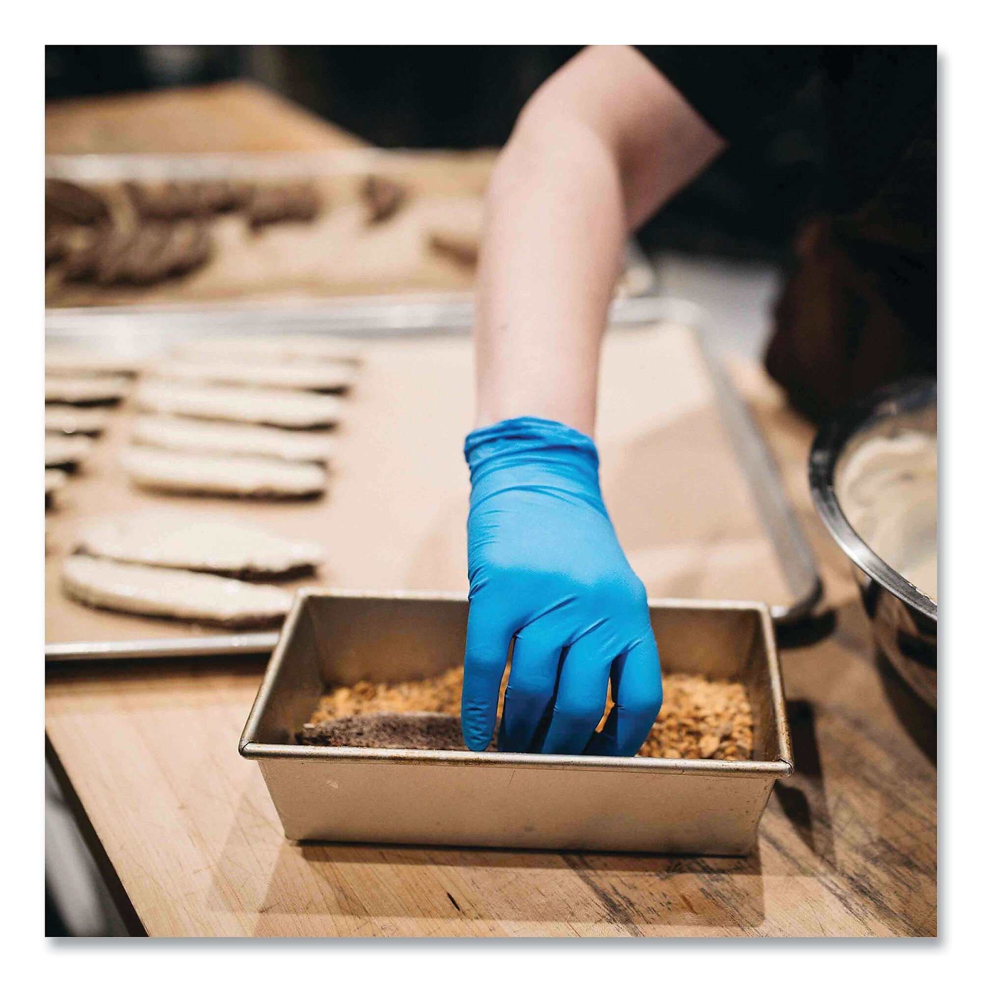 X3 by AMMEX Industrial Nitrile Gloves, Powder-Free, 3 mil, Small, Blue, 100/Box, 10 Boxes/Carton