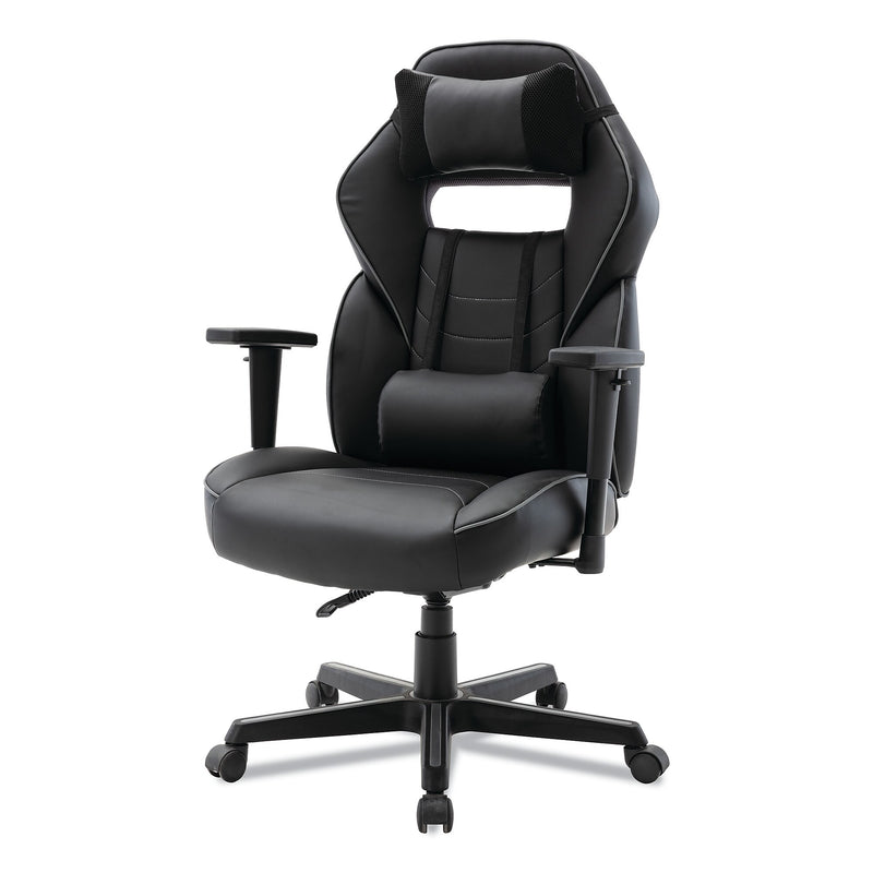 Alera PU Leather Ergonomic Racing Gaming Chair, Black/Gray (ALEGM4146)