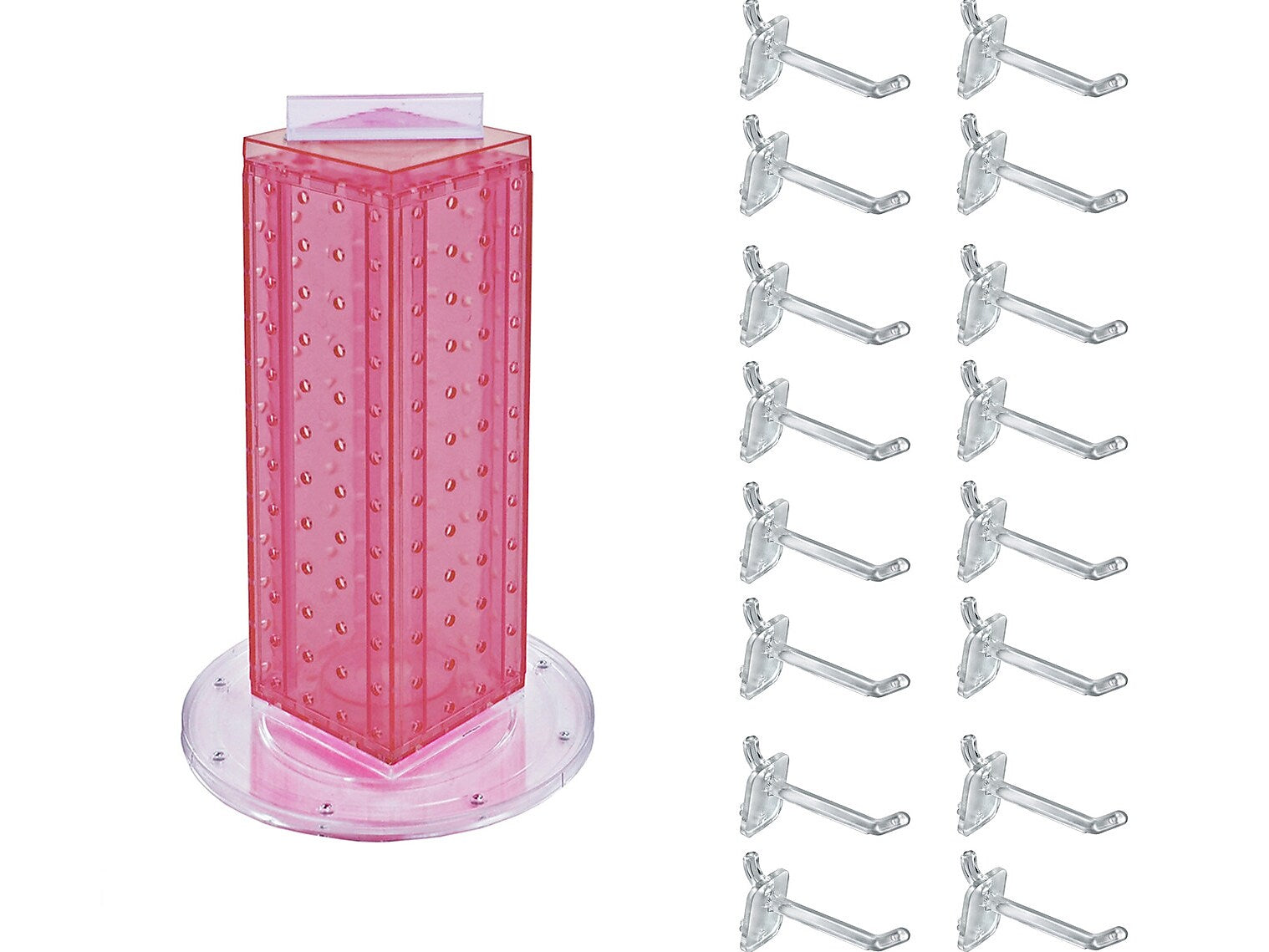 Azar Displays 12" x 4" Pegboard 4-Sided Revolving Counter Display, Pink, Each (700220-PNK-2C16)
