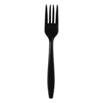 Dixie Individually Wrapped Plastic Fork, Heavy-Weight, Black, 1000/Carton (PTH53C)