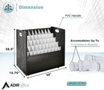 AdirOffice 50-Slot Mobile Roll File, 28.5"H x 30"W x 15.75"D, Black (626-BLK-KIT1)