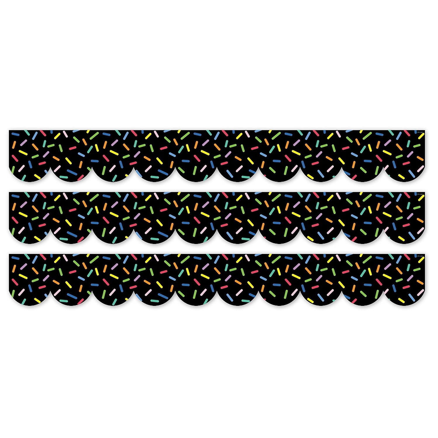 Creative Teaching Press Core Decor EZ Border, 3" x 2', Sprinkles on Black, 24/Pack, 3 Packs/Bundle (CTP11055-3)