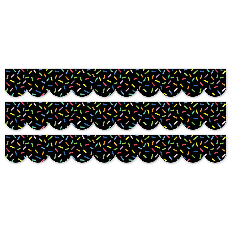 Creative Teaching Press Core Decor EZ Border, 3" x 2', Sprinkles on Black, 24/Pack, 3 Packs/Bundle (CTP11055-3)