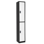AdirOffice 72"H 2-Tier Black/White Storage Locker (ADI629-202-B-W-DL)