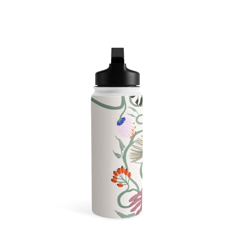 DENY Designs Frances Floral by Megan Galante Stainless Steel Double Wall Insulated Water Bottle, 18 oz. (80383-WBTL05)