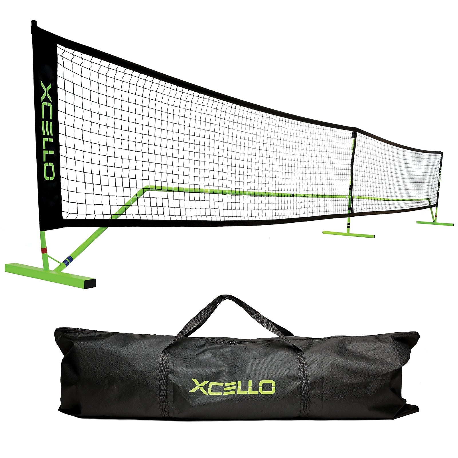 Xcello Sports Portable Pickleball Net System with Carry Bag, Black/Green (XS-PB-NET-1)