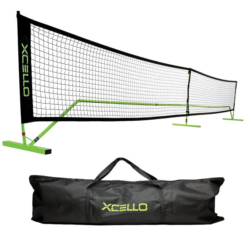 Xcello Sports Portable Pickleball Net System with Carry Bag, Black/Green (XS-PB-NET-1)