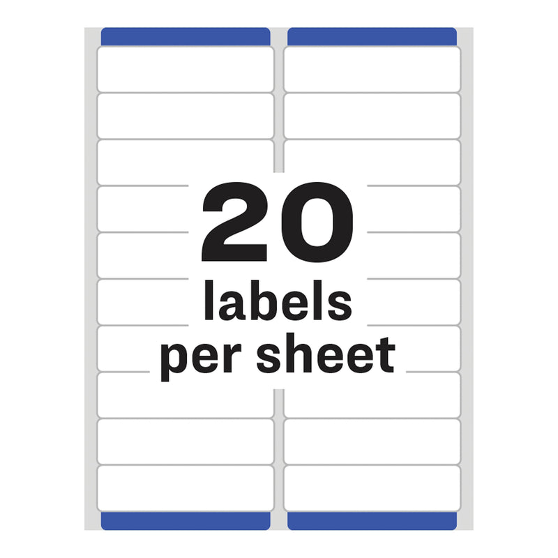Avery Easy Peel Laser Address Labels, 1" x 4", White, 2,000 Labels/Box (5161)