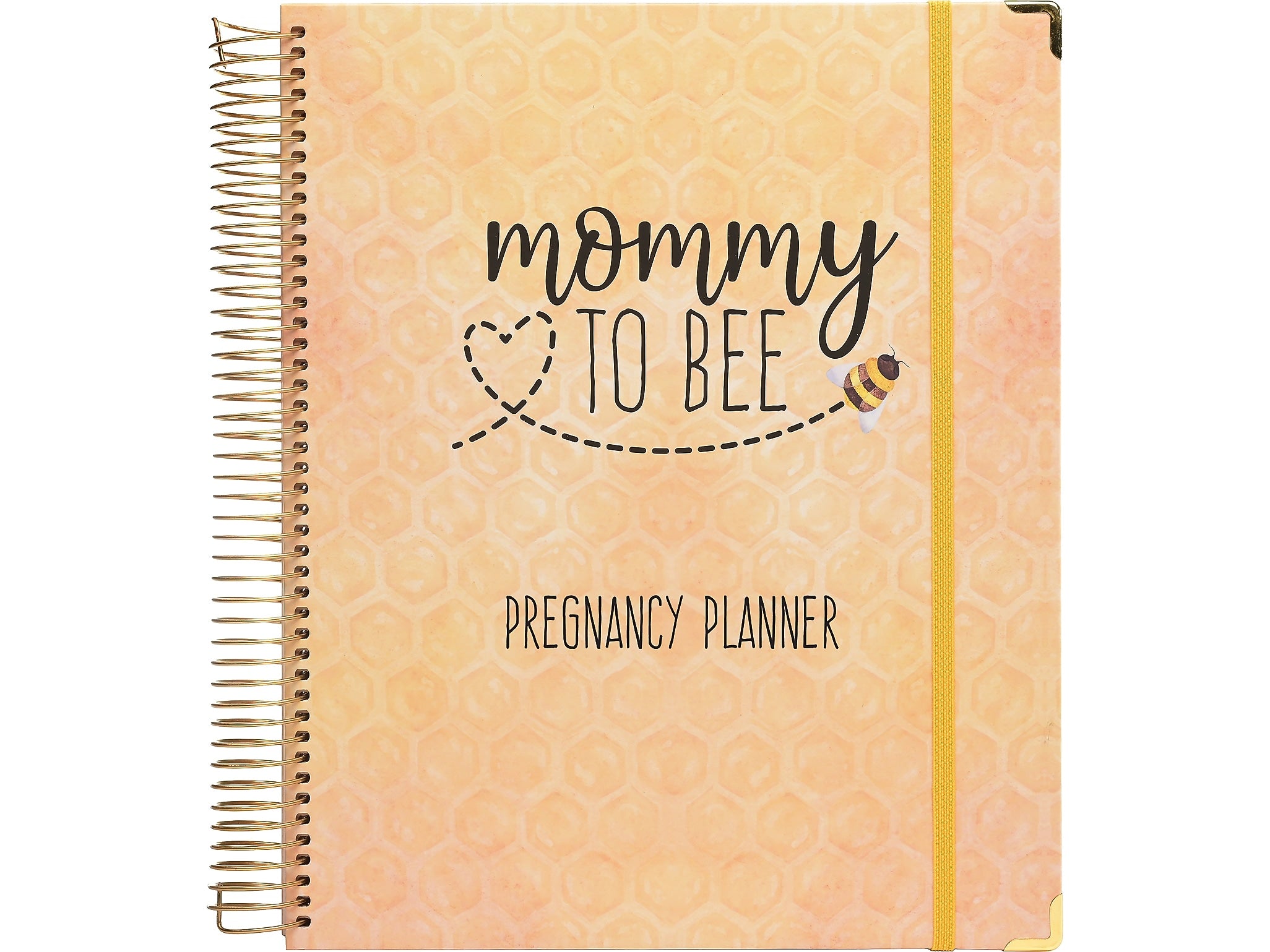 Global Printed Products Mommy to BEE 10.5" x 11.5" Weekly & Monthly Pregnancy Planner, Hardsided Cover, Beige/Black (GPP-0108)