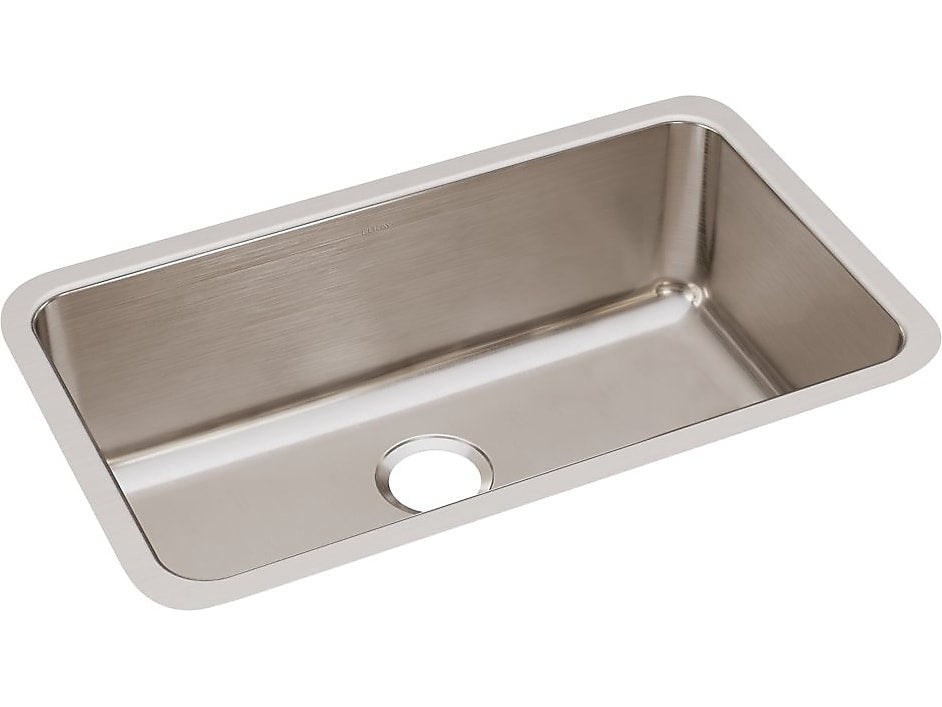 Elkay Lustertone Classic Single-Bowl Undermount Sink, 10" x 30.5" x 18.5", Stainless Steel, Lustrous Satin (ELUH281610)