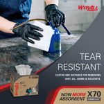 WypAll PowerClean X70 Cloths, 11.1" x 16.8", White, 192 Sheets/Box (55300)