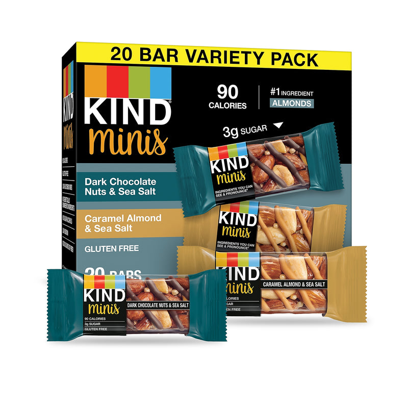 KIND Minis Gluten Free Nut Bar Variety Pack, 0.7 oz., 20 Bars/Box (PHW27964)