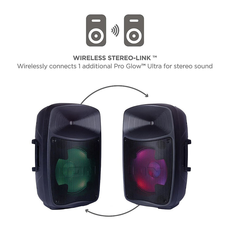 ION Pro Glow Ultra Bluetooth PA Speaker System, Black (IONPROGLOWULTR)
