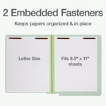 Pendaflex 60% Recycled Heavy Duty Pressboard Classification Folder, 1" Expansion, Letter Size, Light Green, 25/Box (44705)
