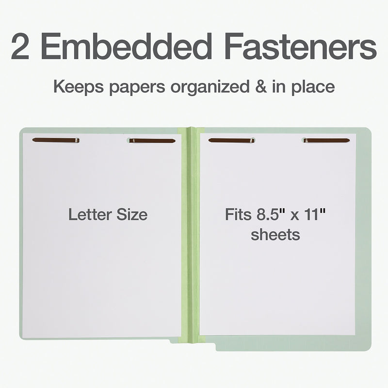 Pendaflex 60% Recycled Heavy Duty Pressboard Classification Folder, 1" Expansion, Letter Size, Light Green, 25/Box (44705)