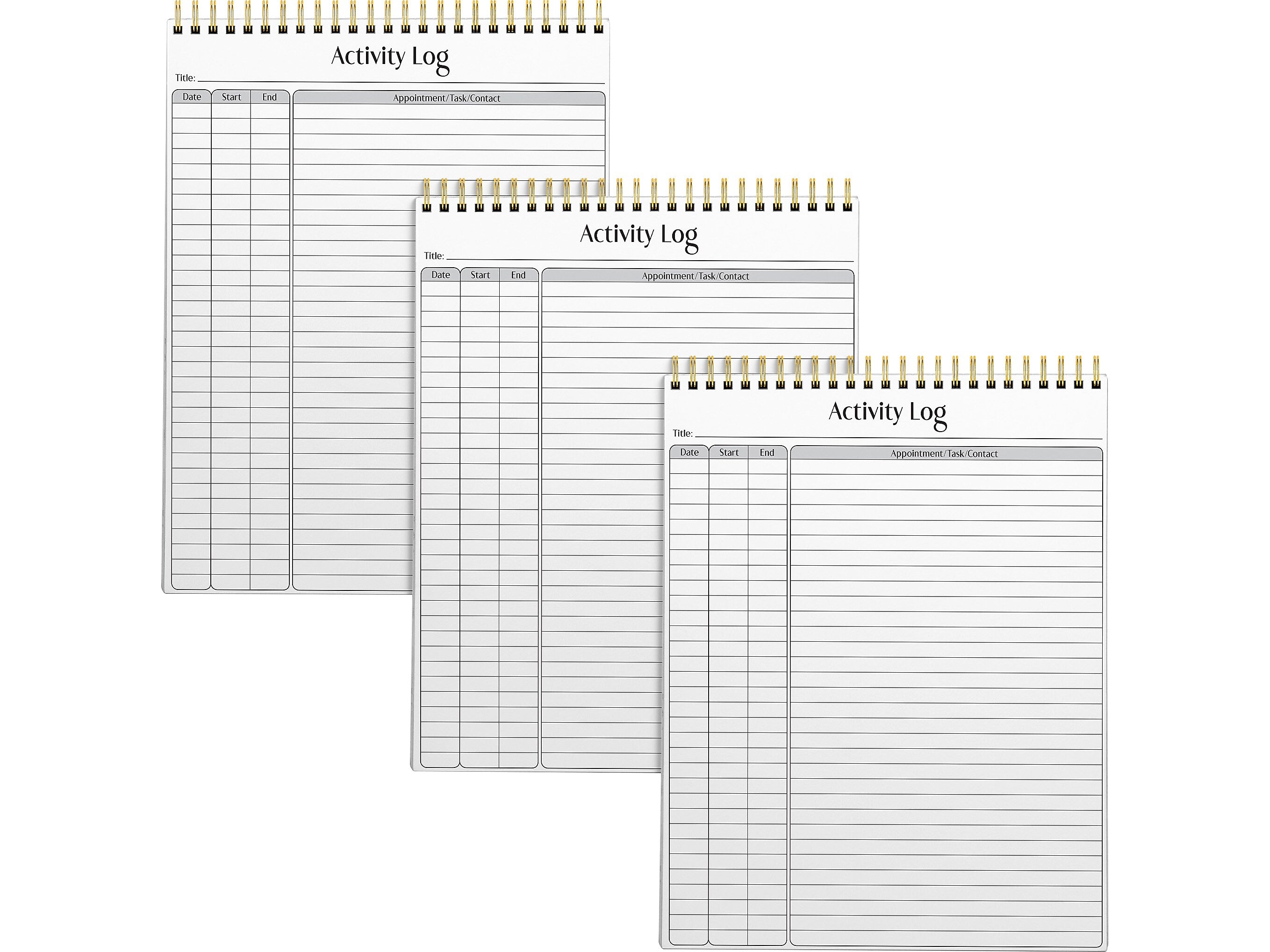 Better Office Activity Log Notepad & Refill, 8.5" x 11", Ruled, White, 50 Sheets/Pad, 3 Pads/Pack (25827-3PK)