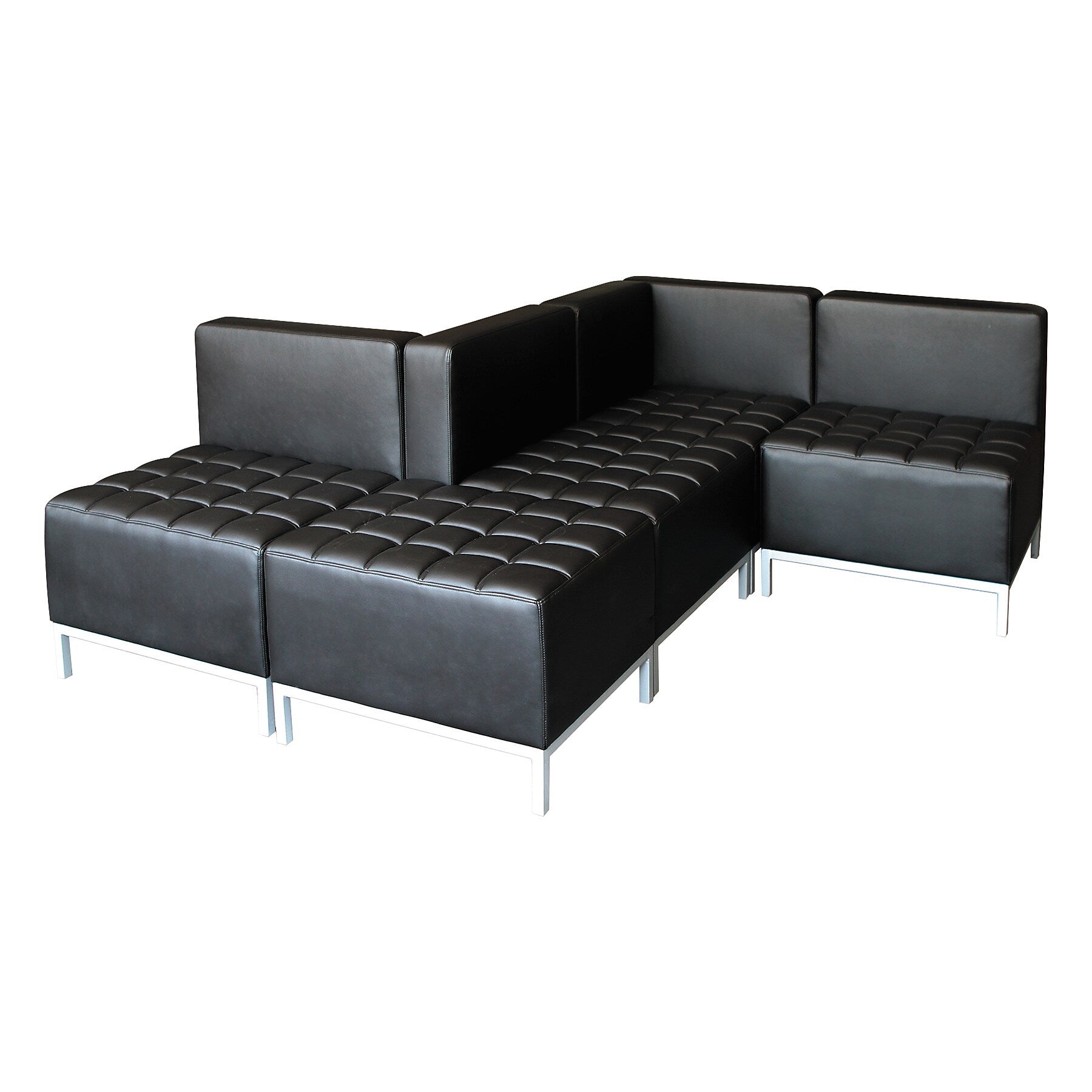 Alera®,  QUB Series Sectional, Powered Armless L, Black