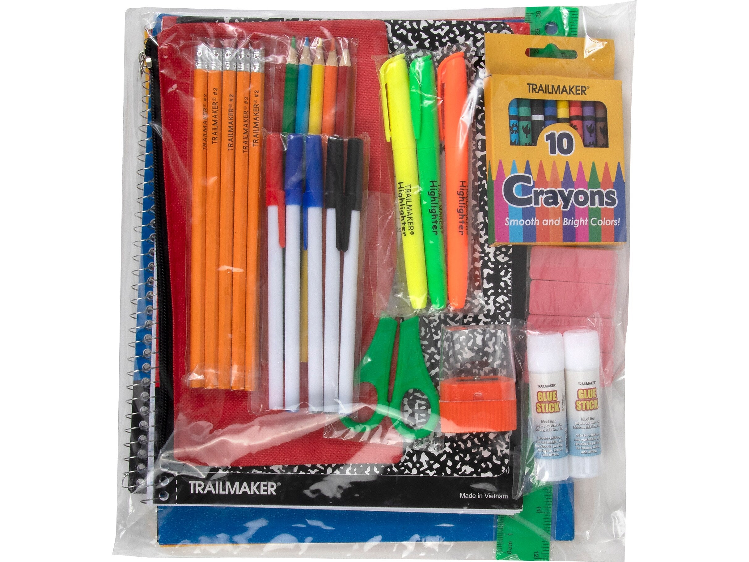 Trailmaker 45-Piece School Supply Kit, Assorted Colors (SS7671)