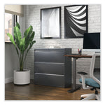 Alera 3-Drawer Lateral File Cabinet, Letter/Legal Size, Lockable, 40.25"H x 36"W x 18.63"D, Charcoal (ALEHLF3641CC)