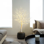 Nearly Natural 4-ft Pre-Lit Artificial White Twig Tree with 160 Warm White LED Lights (T4924)