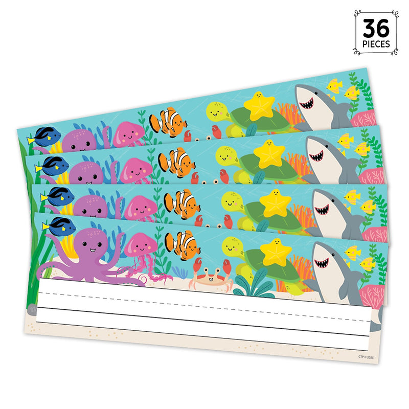 Creative Teaching Press Sea Friends School Name Plates, 9.5" x 3.75", 36/Pack, 3 Packs/Bundle (CTP11028-3)
