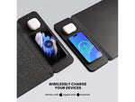 JOURNEY ALTI SLIM Wireless Charging Vegan Leather/Felt Desk Pad, 11.8" x 32.6", Black (JWCDMSBK)