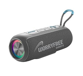 Worryfree Gadgets Party Series Wireless Bluetooth Stereo Speaker, IPX6 Water Resistant, Gray (WP26-GRY)