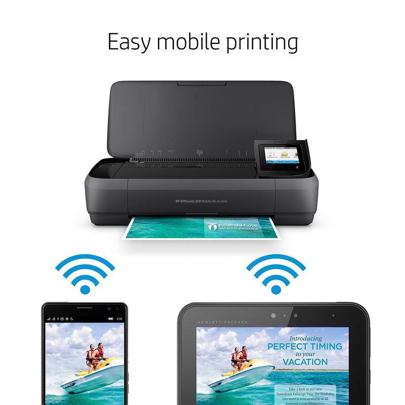 HP OfficeJet 250 Portable Wireless Color All-In-One Inkjet Printer, Print, Scan, Copy, Best for Home Office (CZ992A)