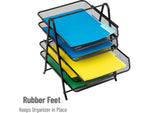 Mind Reader 5-Tier Paper Desk Tray and File Folder Set, Metal, Multi (5TFOLDERS-BLK)