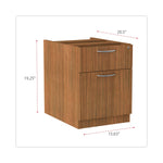 Alera Valencia Series Hanging Box/File Pedestal, 15.63w x 20.5d x 19.25h, Modern Walnut