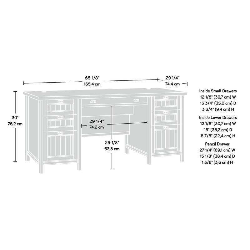 Sauder Costa 65"W Executive Desk, Chalked Chestnut (419954)