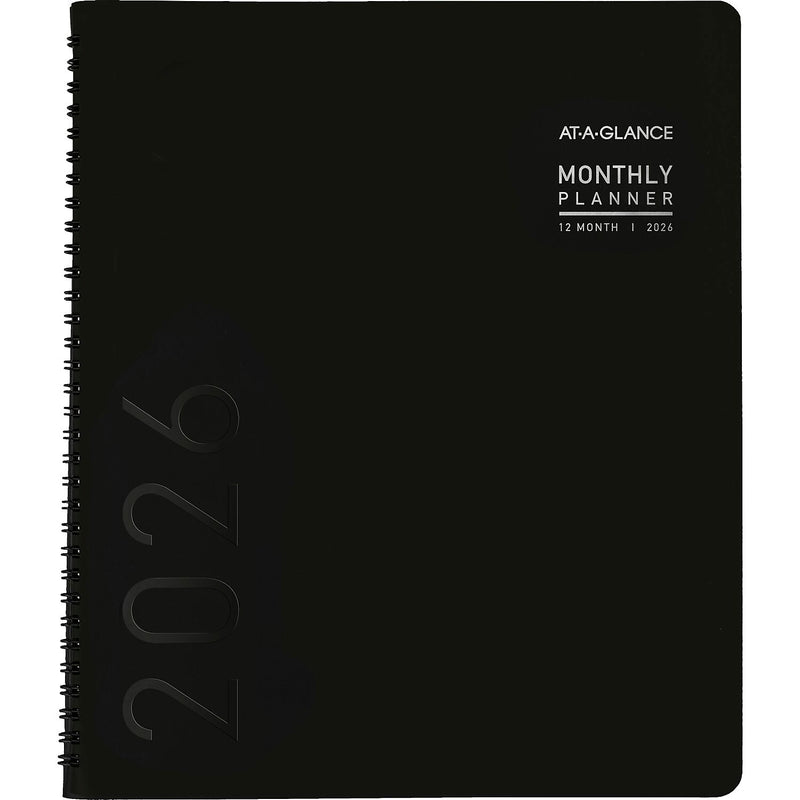 2026 AT-A-GLANCE Contemporary 9" x 11" Monthly Planner, Faux Leather Cover, Black (70-260X-05-26)
